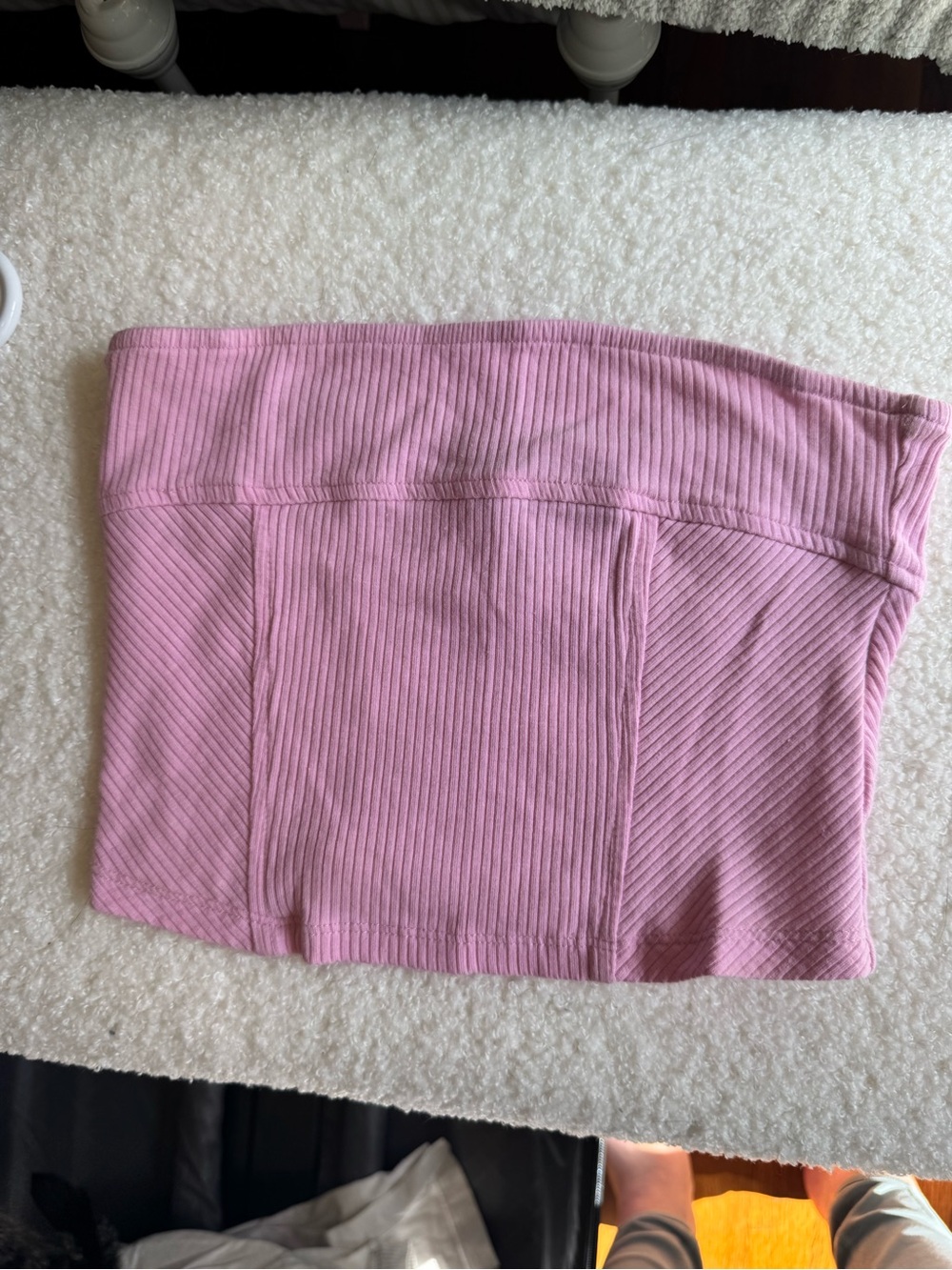Urban Outfitters Dusty Pink Ribbed Strapless Tube Top